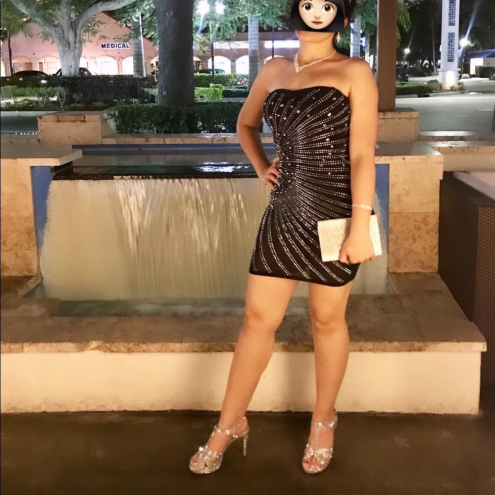 Black mini dress perfect for Holiday Party!